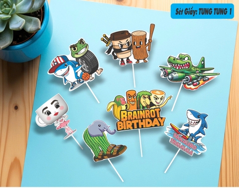10 set giấy -  hoạt hình Vũ Trụ Meme Brainrot Tung Tung Tung Sahur (HD mẫu 1).