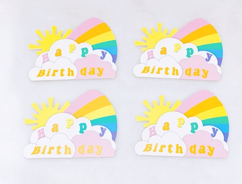 Set 8 Thẻ cắm HPBD mặt trời núi-HỒNG (1 lớp).
