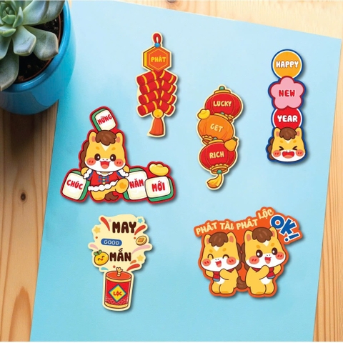 Combo 2 set giấy tết - em bé NGỰA Phát tài phát lộc.