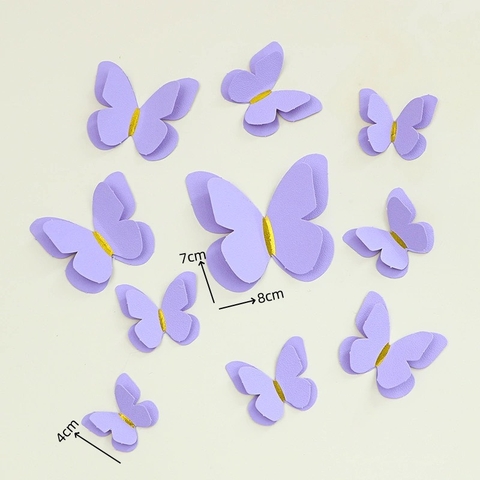 Set 10 bướm giấy 2 lớp -TÍM.