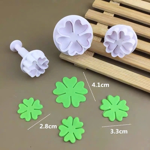 Set 3 khuôn nhấn -Cỏ 5 lá.