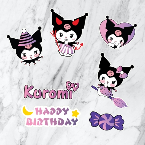 Combo 2 set giấy Kuromi (4 kuromi và kẹo).
