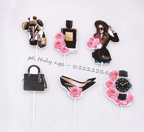set cắm giấy cô gái túi kính đen (HD).