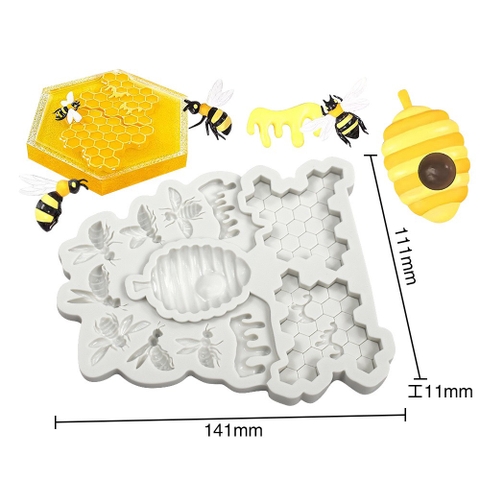 Khuôn silicon - con ong và tổ ong.