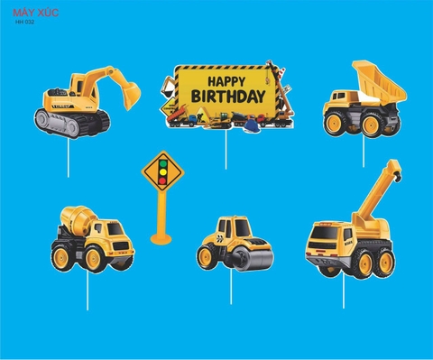 Set giấy HD- xe công trình và  biển báo.