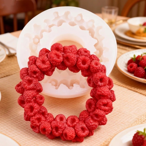 Khuôn sillicon - quả mâm xôi đường kính 16cm.