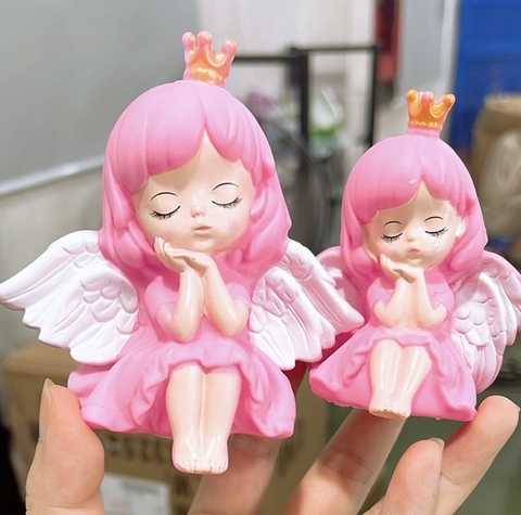 Em bé thiên thần có cánh (ngủ)-HỒNG size NHỎ-NHỰA MỀM.