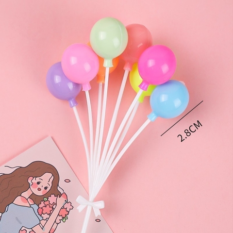 Chùm 8 bóng tròn nhựa sắc màu.