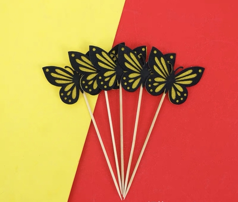 10 Set bướm giấy 2 lớp (5 bướm/set) (đen-vàng) xả kho.