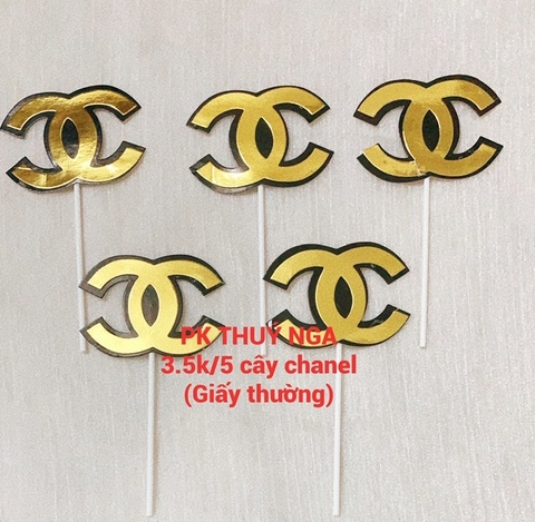 CAM-Set 5 cây chanel màu vàng (giấy thường).