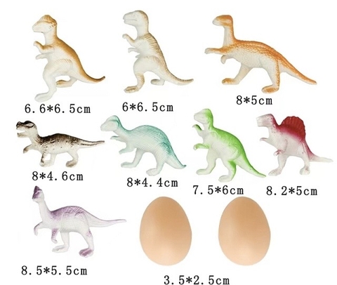 Set 10 chi tiết khủng long và trứng (nhựa)-mẫu mới.