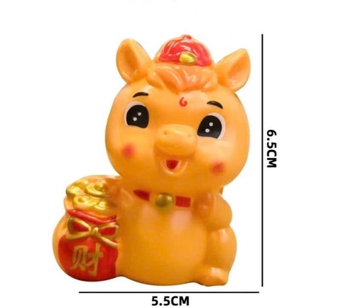 Tượng nhựa -bé NGỰA vàng ôm hũ tiền.