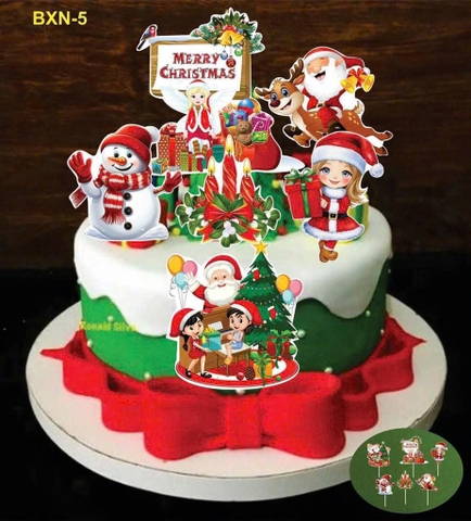 10 set giấy noel HD-MẪU 5 (em bé và ông già noel cưỡi tuần lộc.