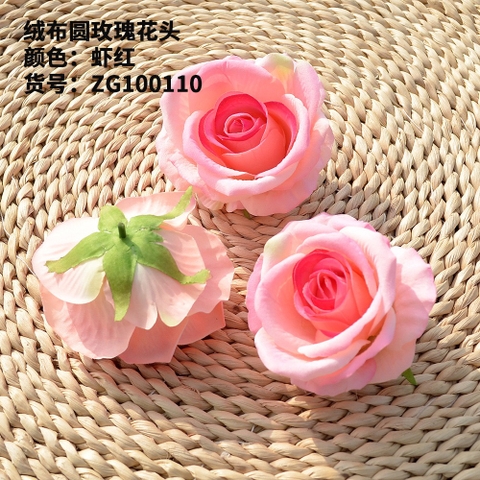 Hoa hồng đẹp (cánh cứng cáp)  kt 10cm-HỒNG NHẠT.