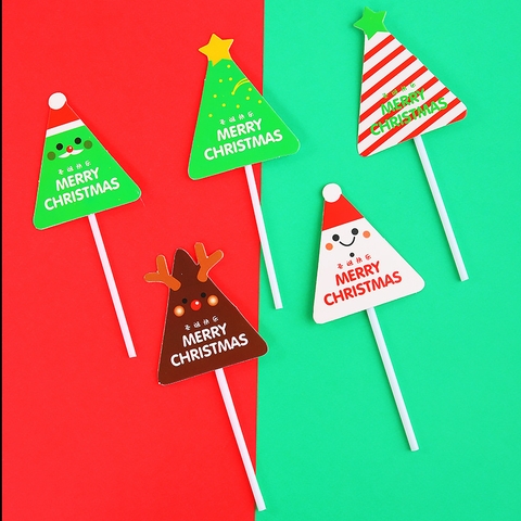 CAM-Set 5 cây cắm hình tam giác chủ đề Noel.