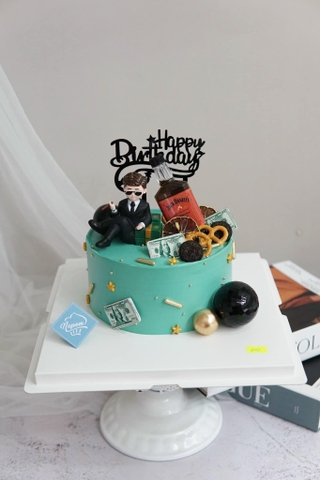 Chai rượu Jack size to (chai dẹt đậm màu, nhãn đỏ)..