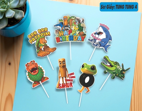 10 set giấy -  hoạt hình Vũ Trụ Meme Brainrot Tung Tung Tung Sahur (HD mẫu 4).