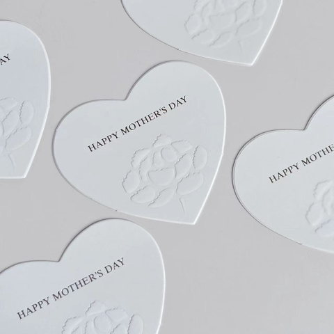 Set 5 bảng giấy trái tim Happy Mother's day-TRẮNG.