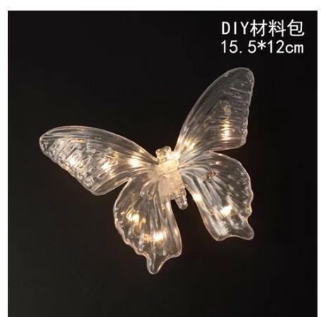 Bướm nhựa trắng kèm đèn sáng.