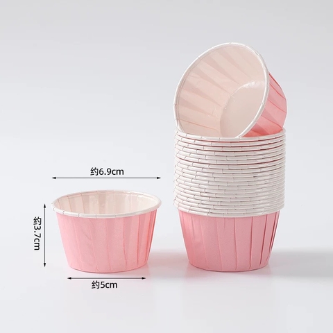 Set 50 cốc cupcake (HỒNG LÌ-TRẮNG).