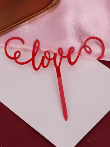 Set 10 mica chữ LOVE 2 vòng xoắn-ĐỎ.