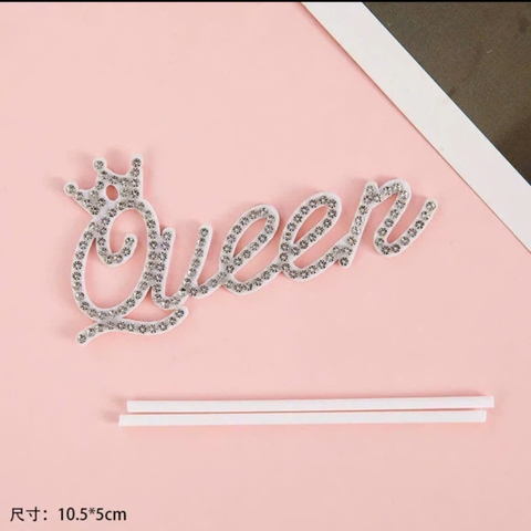 Set 10 chữ gắn hạt -Queen chữ mảnh (mẫu mới).