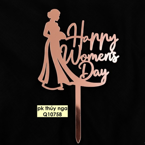 Set 10 mica Women's day và cô gái mặc áo dài -HỒNG.