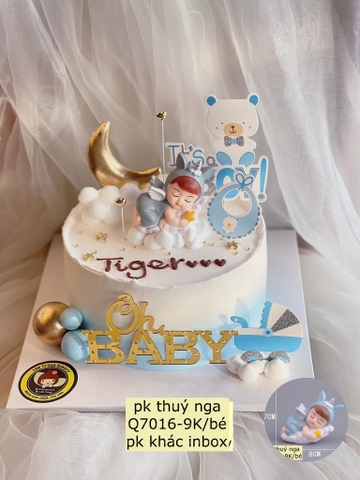 Tượng Em bé thiên thần ngủ (màu ghi).
