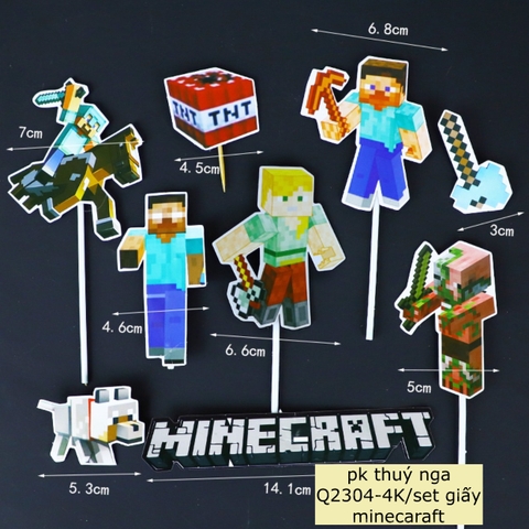Combo 2  Set giấy người tàng hình Minecraft.