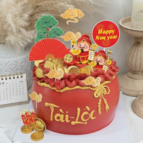 Combo 2 set giấy Tết thần tài-cây-quạt đỏ.