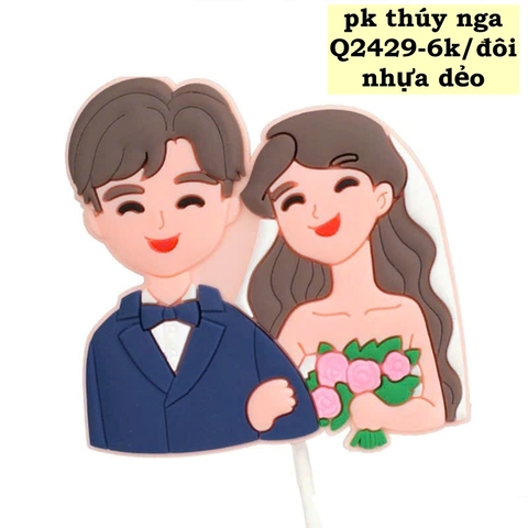 TUONG-Cô dâu chú rể hoa hồng (nhựa dẻo). T03  T77