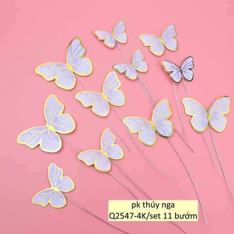 CAM-Set 11 bướm giấy size nhỏ-màu tím.X01