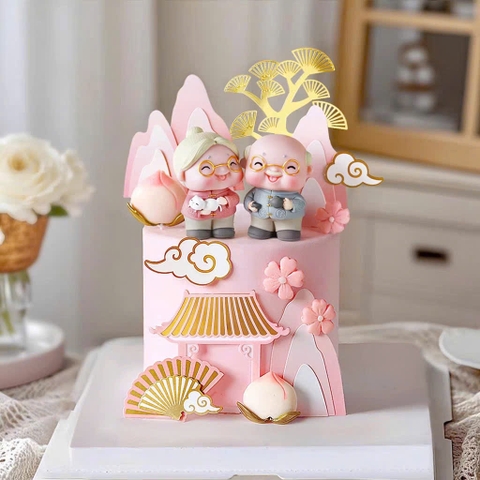 Set 10 mica 2 cây hình quạt -màu vàng.