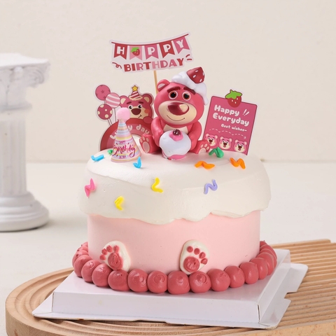 Bộ tượng 6 gấu dâu (lotso) nhựa mềm.