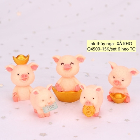 TUONG-Set 6 heo tài lộc nhựa nhẹ (siêu to) XẢ KHO