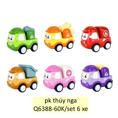 Set 6 ô tô hoạt hình công trình.