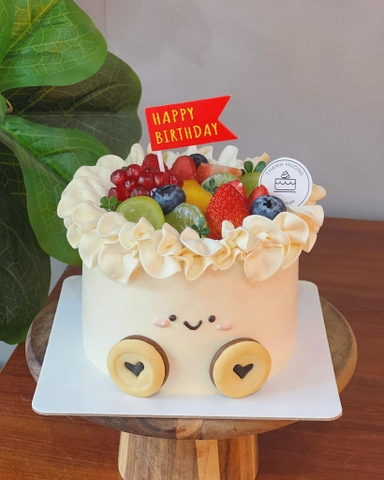 Bánh Quy hình tròn vàng nâu có trái tim màu nâu đậm ở giữa (gói 220gam).