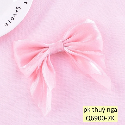 Nơ vải LỤA TRƠN-HỒNG CAM.