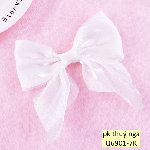 Nơ vải LỤA TRƠN-TRẮNG.