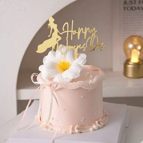 Set 10 mica Women's day và cô gái váy dài-VÀNG.