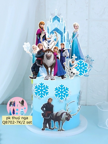 Combo 2 set giấy - elsa, anna, lâu đài.