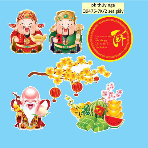 Combo 2 set giấy TẾT- 3 ÔNG PHÚC LỘC THỌ.