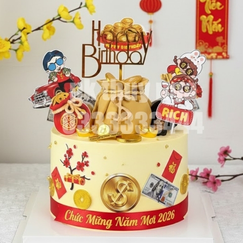 Set giấy HD-quý ông quý bà áo đỏ, chữ rich, túi tiền.