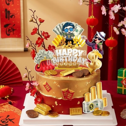 Set giấy tiền vàng -tỷ phú -cô gái (HD).