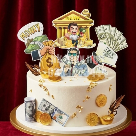 Set giấy HD-quý ông cầm tiền đô, tập tiền money.