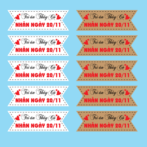 Set 60 thẻ giấy mix 2 màu nâu và trắng-Tri ân thầy cô 20-11(9147).