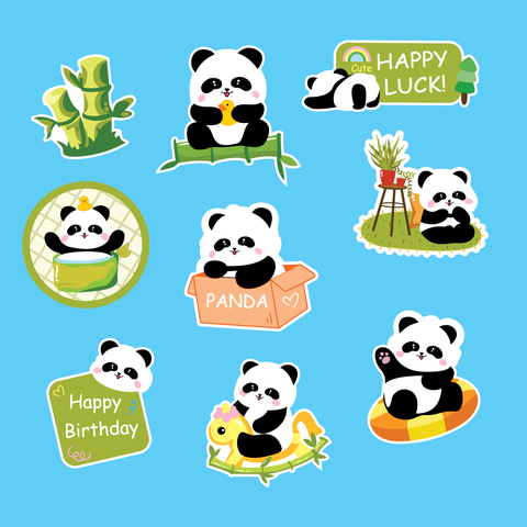 Combo 2 set giấy gấu trúc (HAPPY LUCKY).