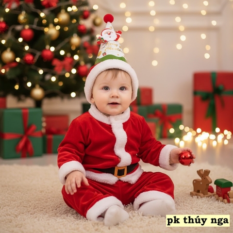 Set 10 mũ 3D cán bóng giấy đẹp kt dk 13cmx cao 20cm  - NOEL XANH.