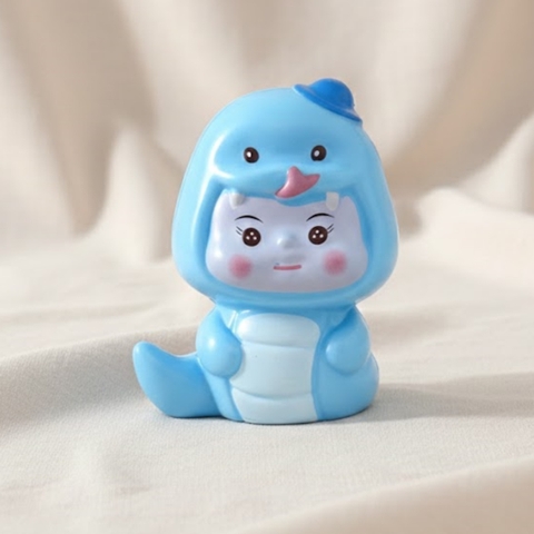 Tượng bé RẮN nhựa-XANH DƯƠNG.