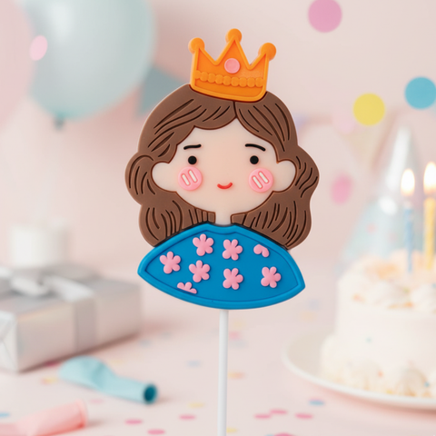 Set 5 tượng nhựa dẻo - mẹ mũ vàng áo XANH DƯƠNG ĐẬM.